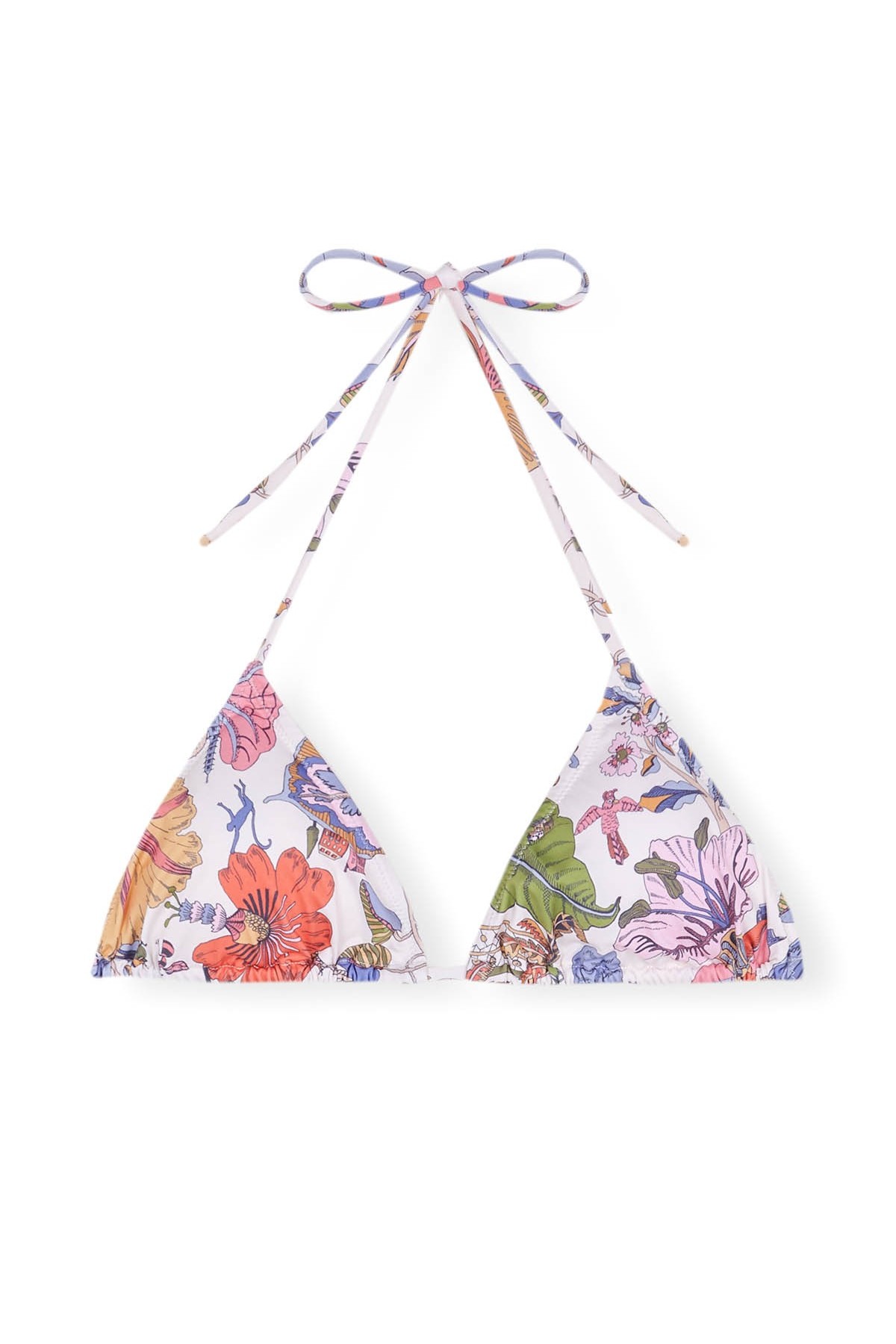 Top De Bikini Cortina Triangular Con Estampado Fantasia Liberty