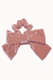 PINK VELVET BOW SCRUNCHIE