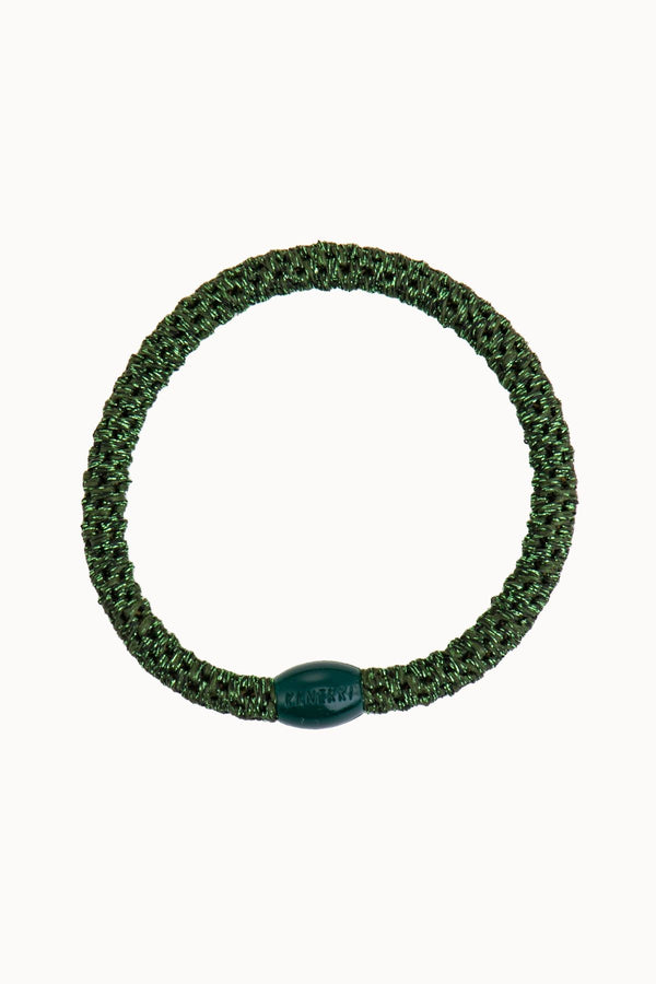 KKNEKKI SLIM HAIR TIE GREEN GLITTER