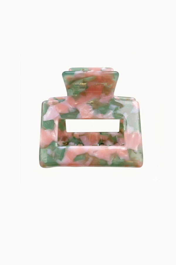 PINZA DE PELO ROSA Y VERDE